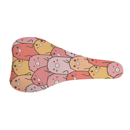 Cute Cartoon Pig Pattern Print Bicycle Seat Cover