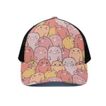 Cute Cartoon Pig Pattern Print Black Mesh Trucker Cap