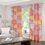 Cute Cartoon Pig Pattern Print Blackout Grommet Curtains