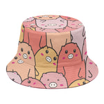 Cute Cartoon Pig Pattern Print Bucket Hat