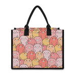 Cute Cartoon Pig Pattern Print Canvas Tote Bag
