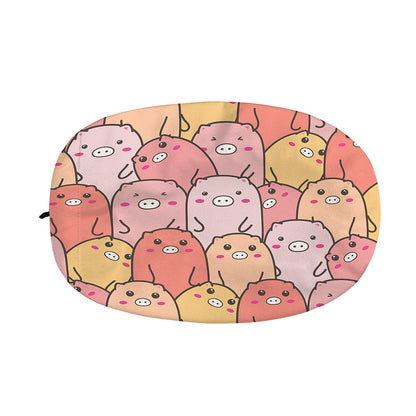 Cute Cartoon Pig Pattern Print Car Side Mirror Covers
