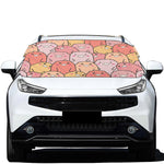 Cute Cartoon Pig Pattern Print Car Windshield Snow Cover