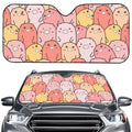 Cute Cartoon Pig Pattern Print Car Windshield Sun Shade
