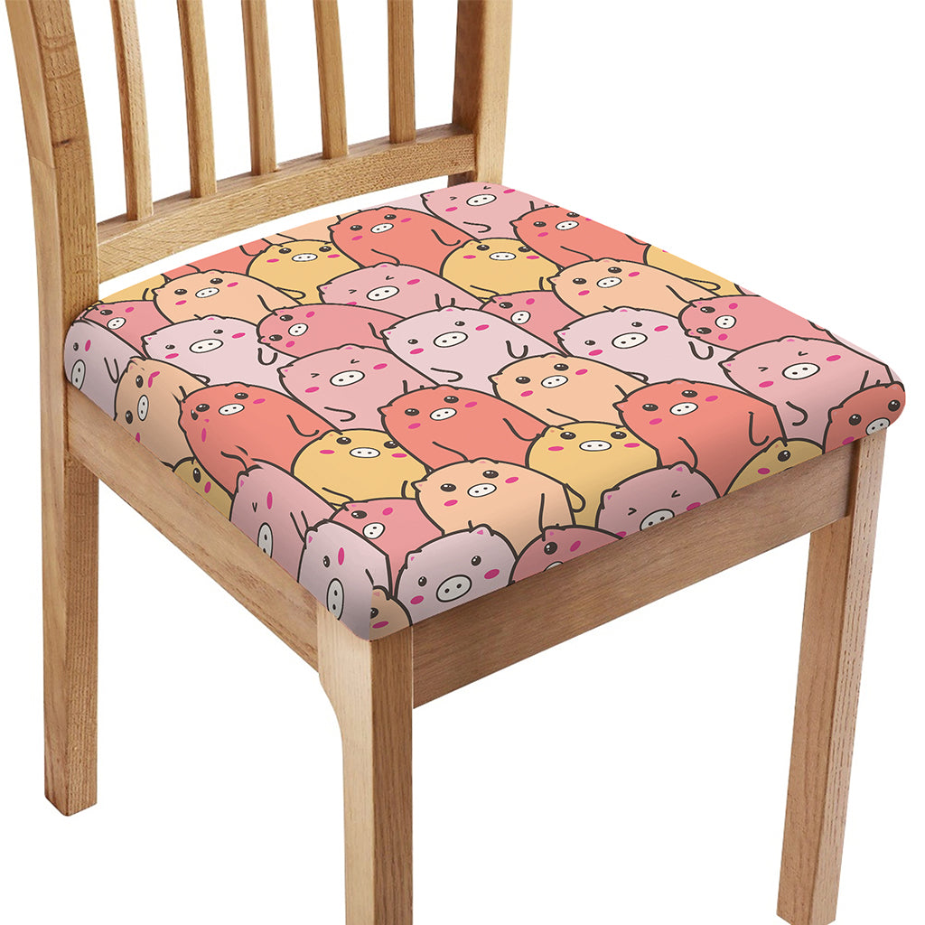 Cute Cartoon Pig Pattern Print Chair Cushion Cover