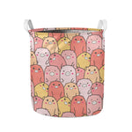 Cute Cartoon Pig Pattern Print Collapsible Laundry Basket