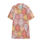Cute Cartoon Pig Pattern Print Cotton Hawaiian Shirt