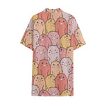 Cute Cartoon Pig Pattern Print Cotton Hawaiian Shirt