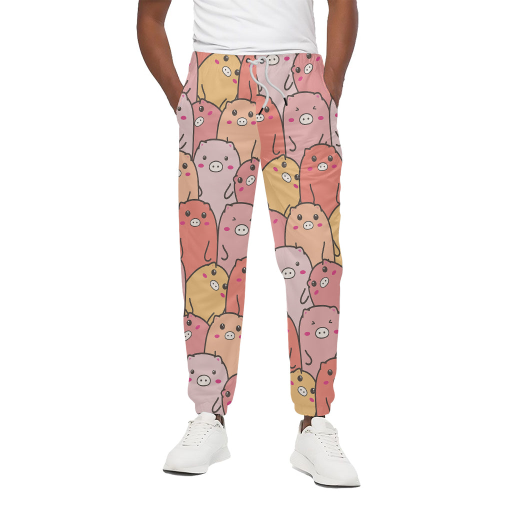 Cute Cartoon Pig Pattern Print Cotton Pants