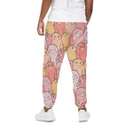 Cute Cartoon Pig Pattern Print Cotton Pants
