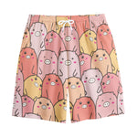 Cute Cartoon Pig Pattern Print Cotton Shorts