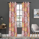Cute Cartoon Pig Pattern Print Curtain