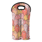 Cute Cartoon Pig Pattern Print Double Neoprene Wine Tote