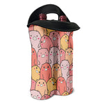 Cute Cartoon Pig Pattern Print Double Neoprene Wine Tote