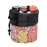 Cute Cartoon Pig Pattern Print Drawstring Makeup Bag