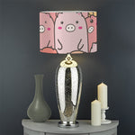 Cute Cartoon Pig Pattern Print Drum Lamp Shade