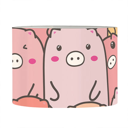 Cute Cartoon Pig Pattern Print Drum Lamp Shade