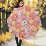 Cute Cartoon Pig Pattern Print Foldable Umbrella