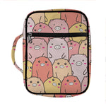 Cute Cartoon Pig Pattern Print Front Pocket Bible Bag