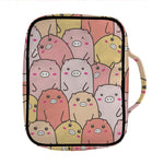 Cute Cartoon Pig Pattern Print Front Pocket Bible Bag