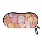 Cute Cartoon Pig Pattern Print Glasses Case
