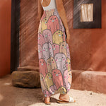 Cute Cartoon Pig Pattern Print Harem Pants