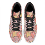 Cute Cartoon Pig Pattern Print High Top Leather Sneakers