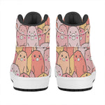 Cute Cartoon Pig Pattern Print High Top Leather Sneakers