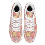 Cute Cartoon Pig Pattern Print High Top Leather Sneakers