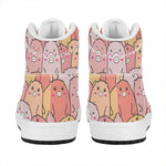Cute Cartoon Pig Pattern Print High Top Leather Sneakers