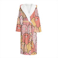 Cute Cartoon Pig Pattern Print Hooded Bathrobe
