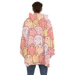 Cute Cartoon Pig Pattern Print Hoodie Blanket