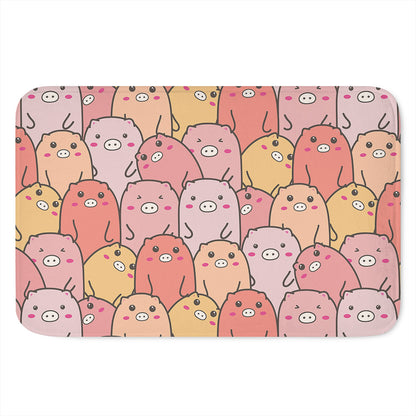 Cute Cartoon Pig Pattern Print Indoor Door Mat
