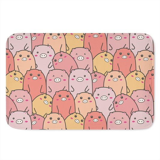 Cute Cartoon Pig Pattern Print Indoor Door Mat