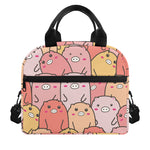 Cute Cartoon Pig Pattern Print Insulated Lunch Bag