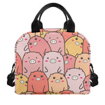 Cute Cartoon Pig Pattern Print Insulated Lunch Bag