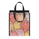 Cute Cartoon Pig Pattern Print Insulated Lunch Tote