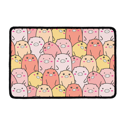 Cute Cartoon Pig Pattern Print Kitchen Mat