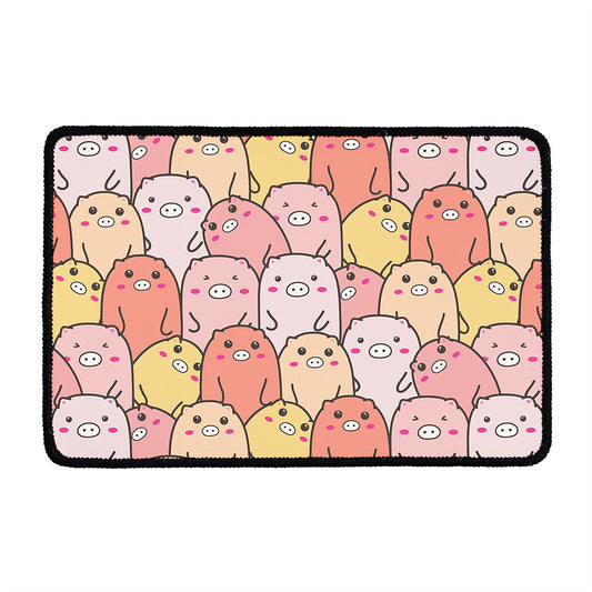 Cute Cartoon Pig Pattern Print Kitchen Mat
