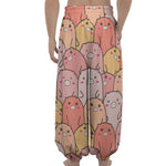 Cute Cartoon Pig Pattern Print Lantern Pants
