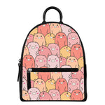 Cute Cartoon Pig Pattern Print Leather Backpack