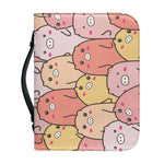 Cute Cartoon Pig Pattern Print Leather Bible Cover