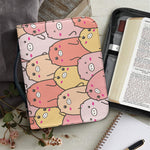 Cute Cartoon Pig Pattern Print Leather Bible Cover