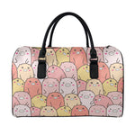 Cute Cartoon Pig Pattern Print Leather Duffle Bag