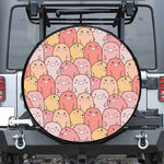 Cute Cartoon Pig Pattern Print Leather Spare Tire Cover
