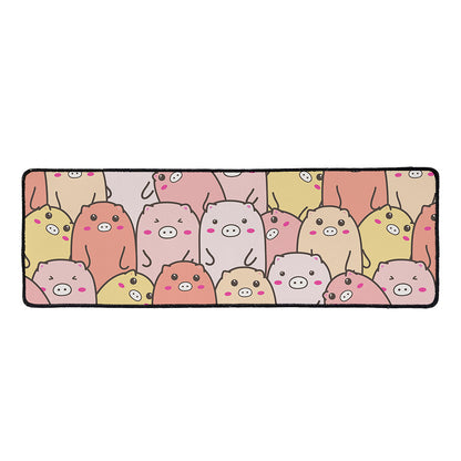 Cute Cartoon Pig Pattern Print Long Kitchen Mat