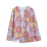 Cute Cartoon Pig Pattern Print Long Sleeve Short Coat