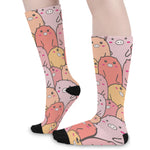 Cute Cartoon Pig Pattern Print Long Socks