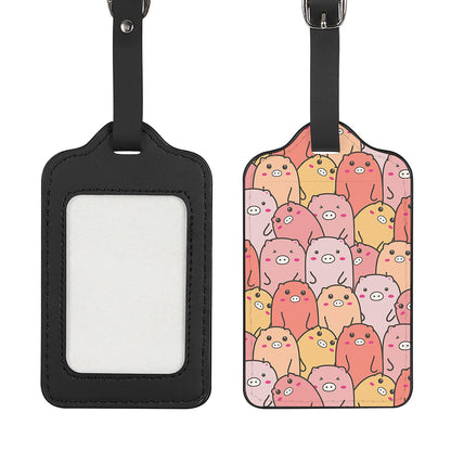 Cute Cartoon Pig Pattern Print Luggage Tag
