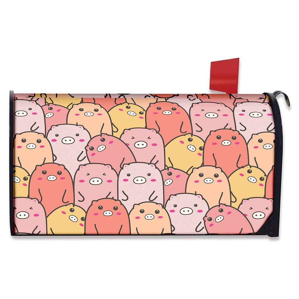 Cute Cartoon Pig Pattern Print Mailbox Cover
